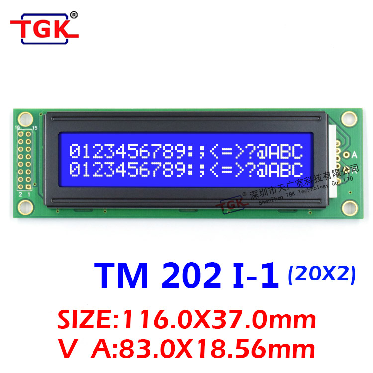 2002液晶屏LCD模块TM202I-1显示屏116X37字符点阵模组TGK天广宽